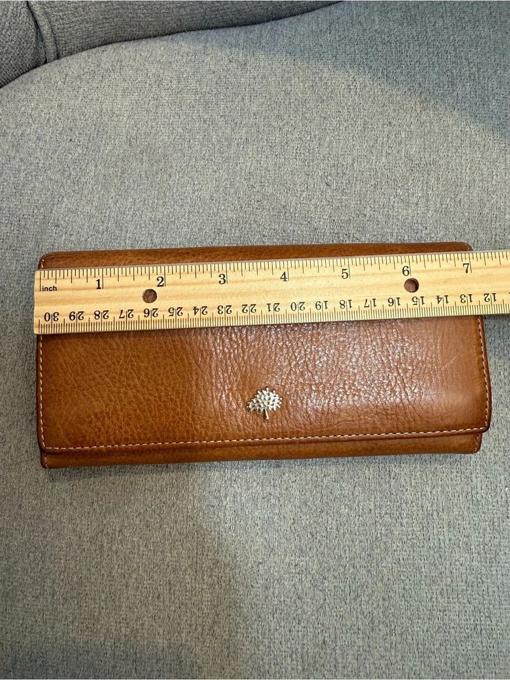 Mulberry-Inspired Brown Leather Continental Wallet